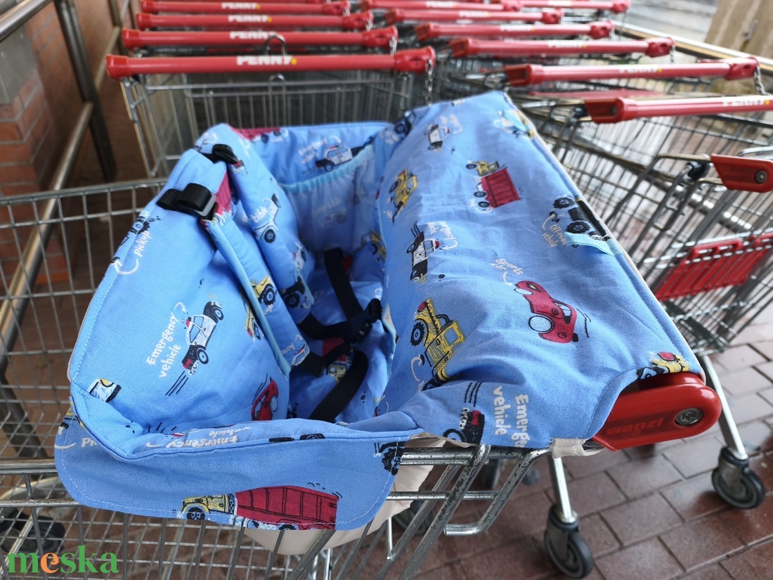 Bevásárlókocsi huzat, teljesen bélelt, öt ponton záródó biztonsági övvel - baba - mama - utazási kellékek - bevásárlókocsi huzat - Meska.hu