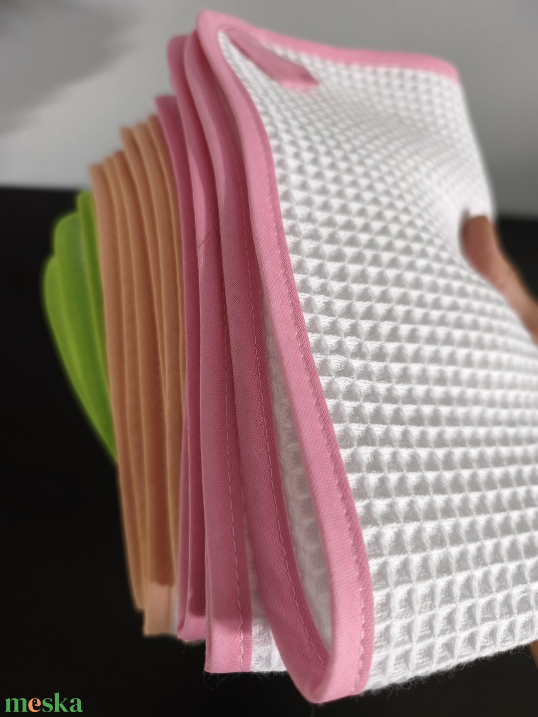 Waffle darázsszövet konyharuha szett - otthon & életmód - konyhafelszerelés, tálalás - konyhai textil - konyharuha & törlőkendő - Meska.hu