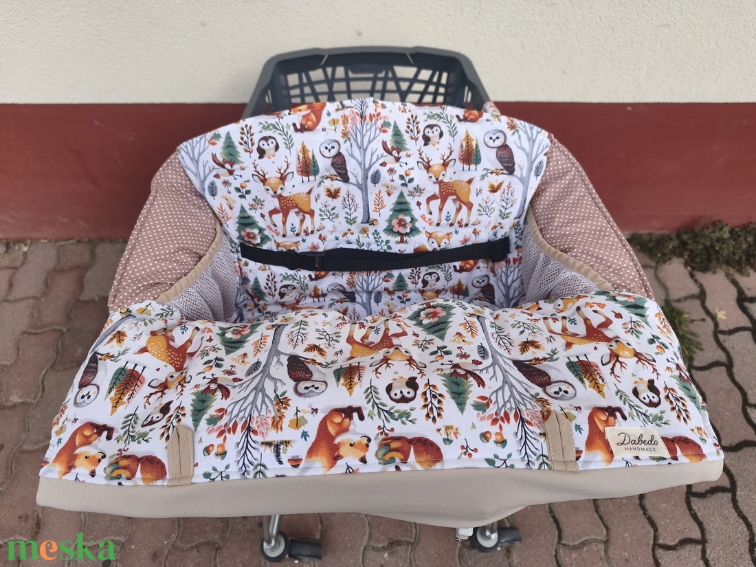 Bevásárlókocsi huzat, teljesen bélelt, két ponton záródó biztonsági övvel  - baba - mama - utazási kellékek - bevásárlókocsi huzat - Meska.hu