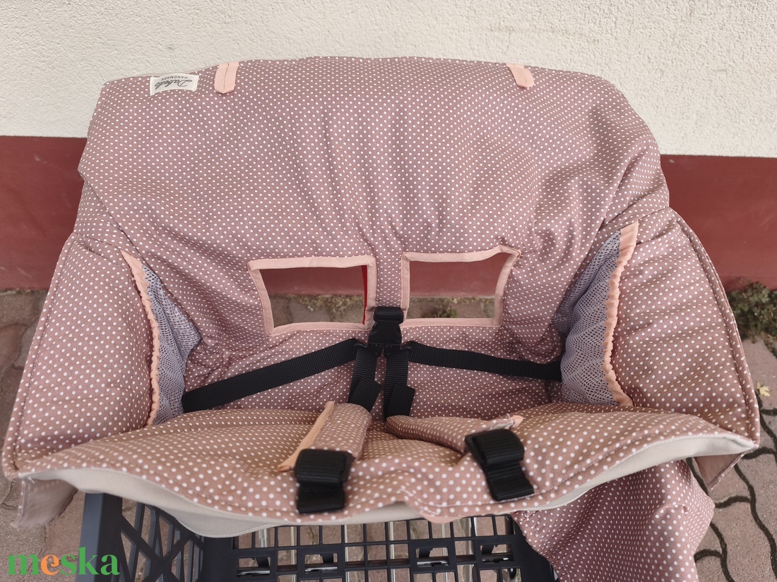 Bevásárlókocsi huzat, teljesen bélelt, öt ponton záródó biztonsági övvel - baba - mama - utazási kellékek - bevásárlókocsi huzat - Meska.hu