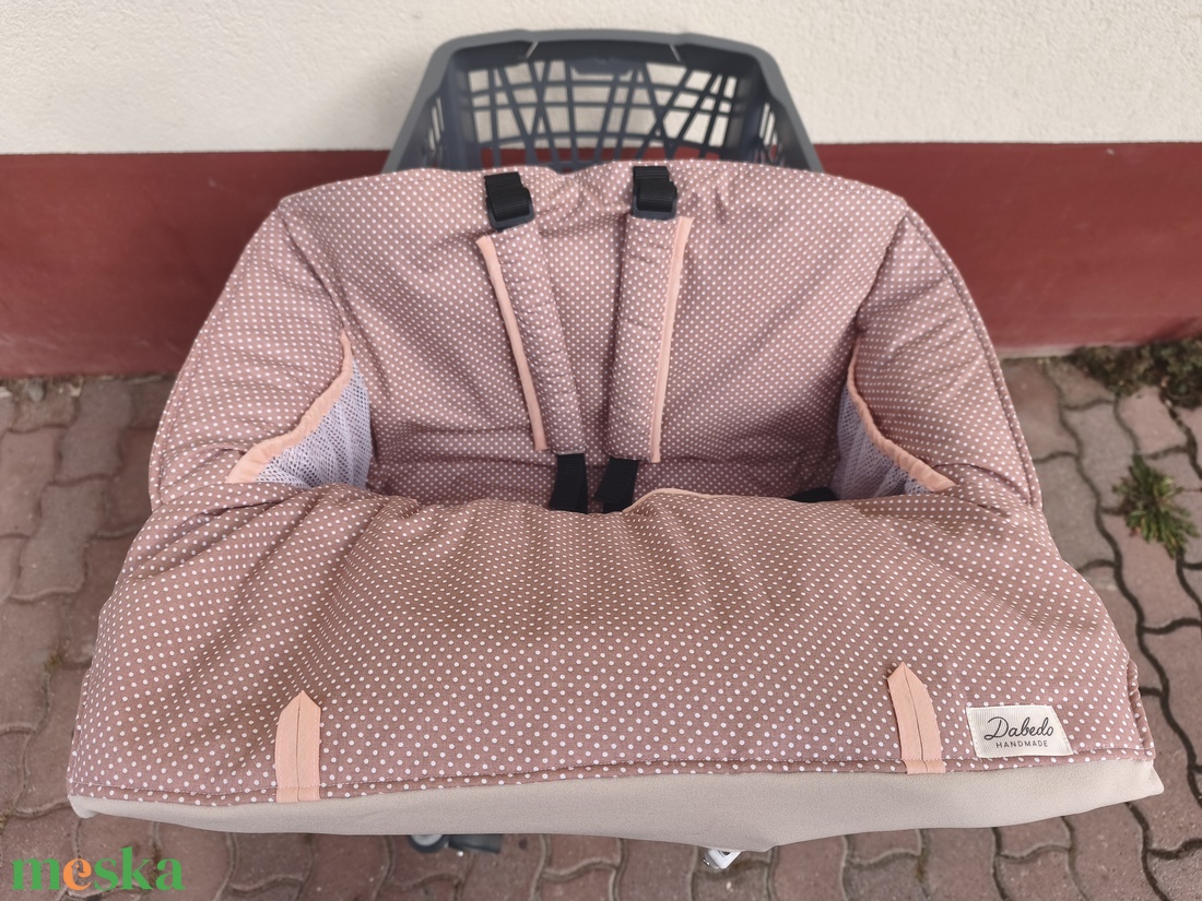 Bevásárlókocsi huzat, teljesen bélelt, öt ponton záródó biztonsági övvel - baba - mama - utazási kellékek - bevásárlókocsi huzat - Meska.hu
