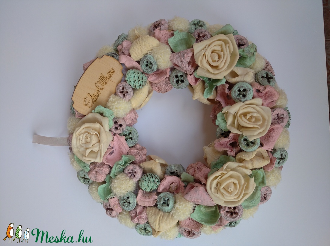 Vajszínű-rózsaszín-halványzöld kopogtató/koszorú/ajtódísz -26cm átmérőjű - otthon & életmód - dekoráció - ajtó- és ablak dekoráció - ajtódísz & kopogtató - Meska.hu Vajszínű-rózsaszín-halványzöld kopogtató/koszorú/ajtódísz -26cm átmérőjű - otthon & életmód - dekoráció - ajtó- és ablak dekoráció - ajtódísz & kopogtató - Meska.hu