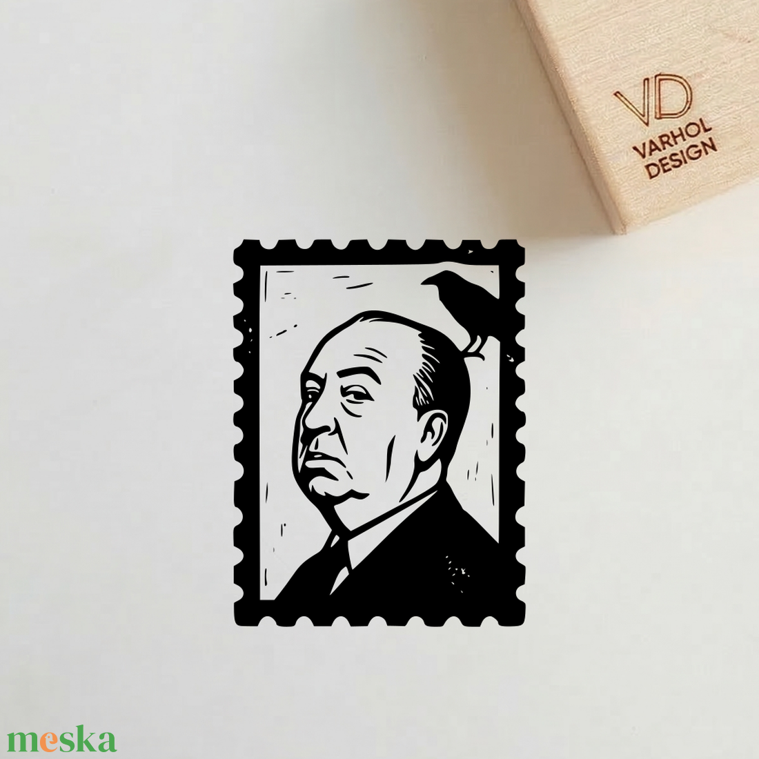 Művészi gumibélyegző, Alfred Hitchcock inspirálta Hollywood Portré Pecsét - otthon & életmód - papír, írószer - pecsétek - pecsétnyomó, bélyegző - Meska.hu