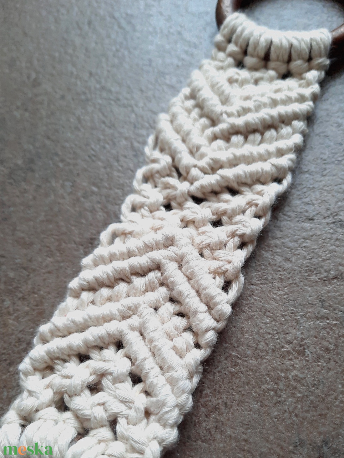Makramé konyharuha tartó - otthon & életmód - konyhafelszerelés, tálalás - konyhai textil - konyharuha & törlőkendő - Meska.hu