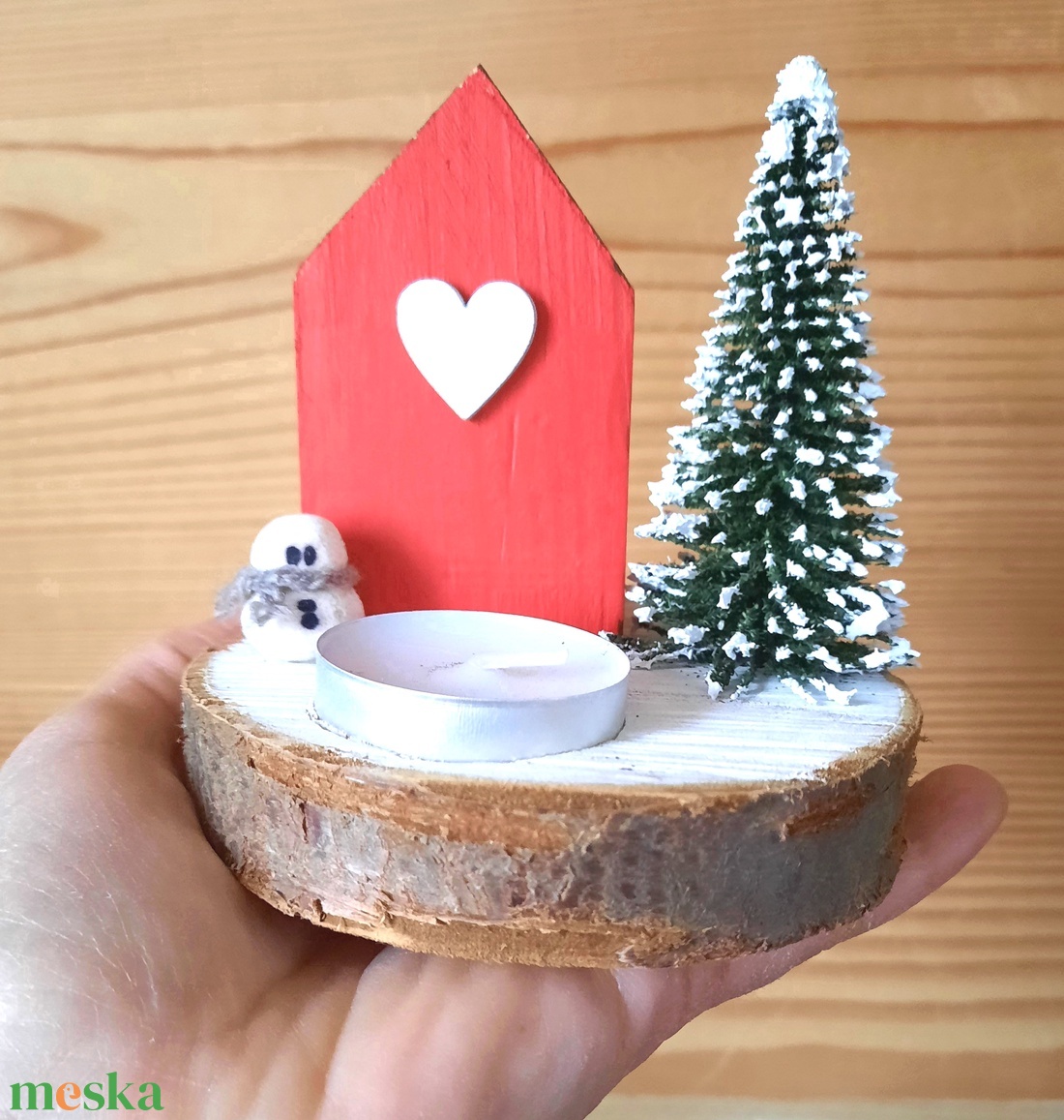 Házikó dekoráció - mécsestartó - karácsony - karácsonyi lakásdekoráció - karácsonyi illatgyertya, mécses - Meska.hu