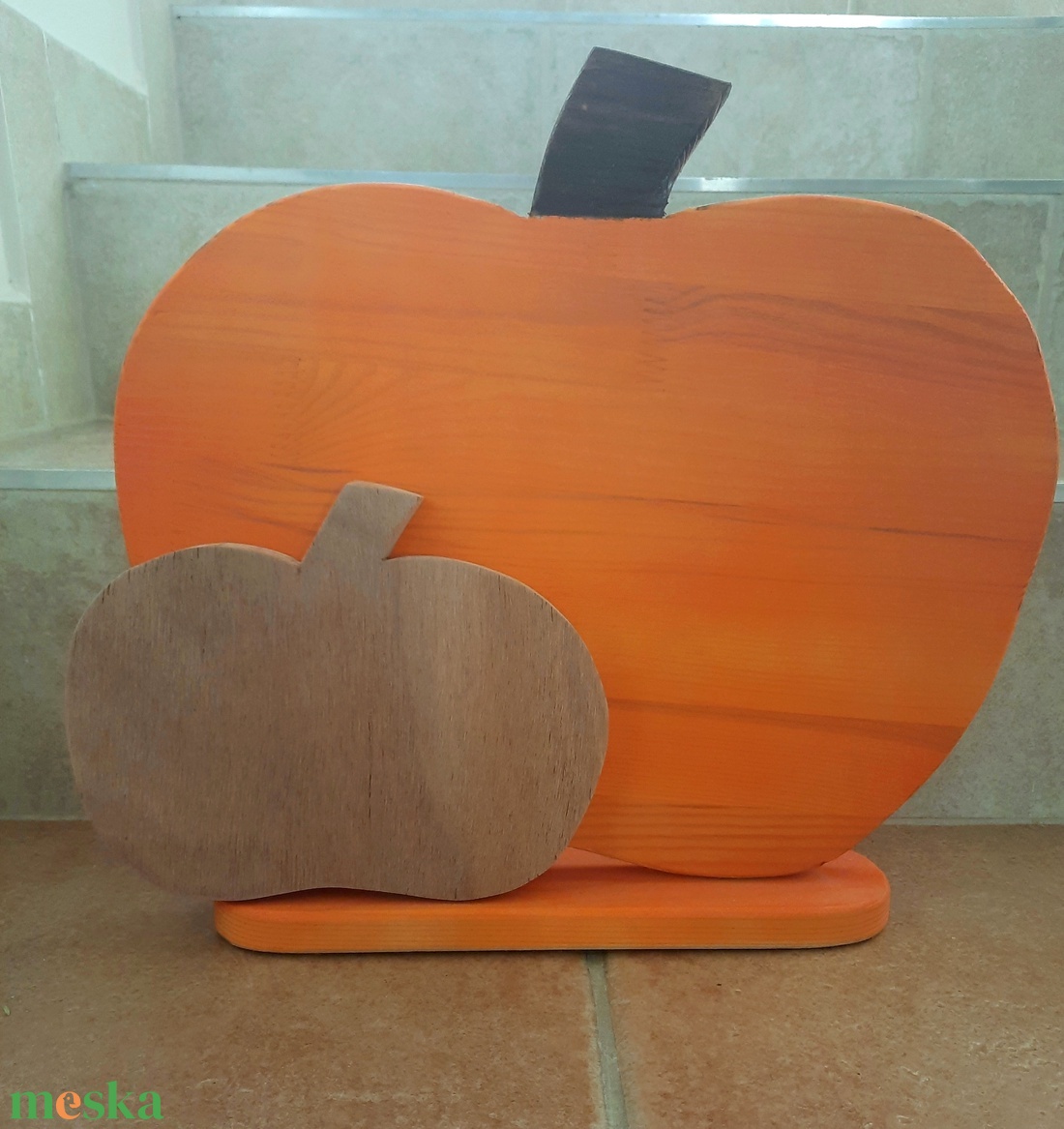 Őszi és Halloween tök dekoráció fából (2 db) - otthon & életmód - dekoráció - halloween - halloweeni tök - Meska.hu