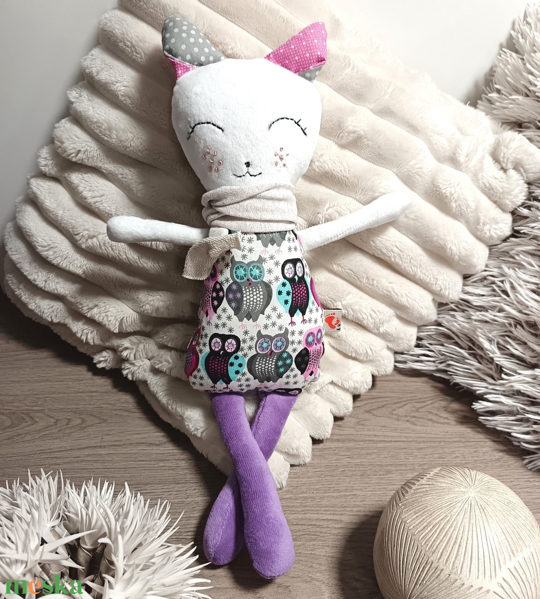 CicaBabu - lila baglyos - baba - mama - baba játékok - szundikendő, alvóka - Meska.hu