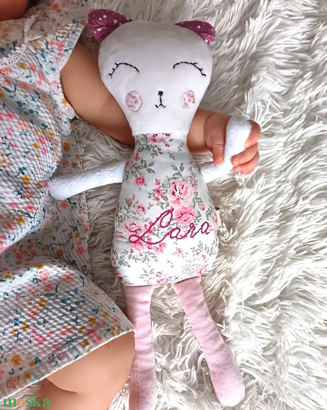 CicaBabu - rózsás - baba - mama - baba játékok - szundikendő, alvóka - Meska.hu