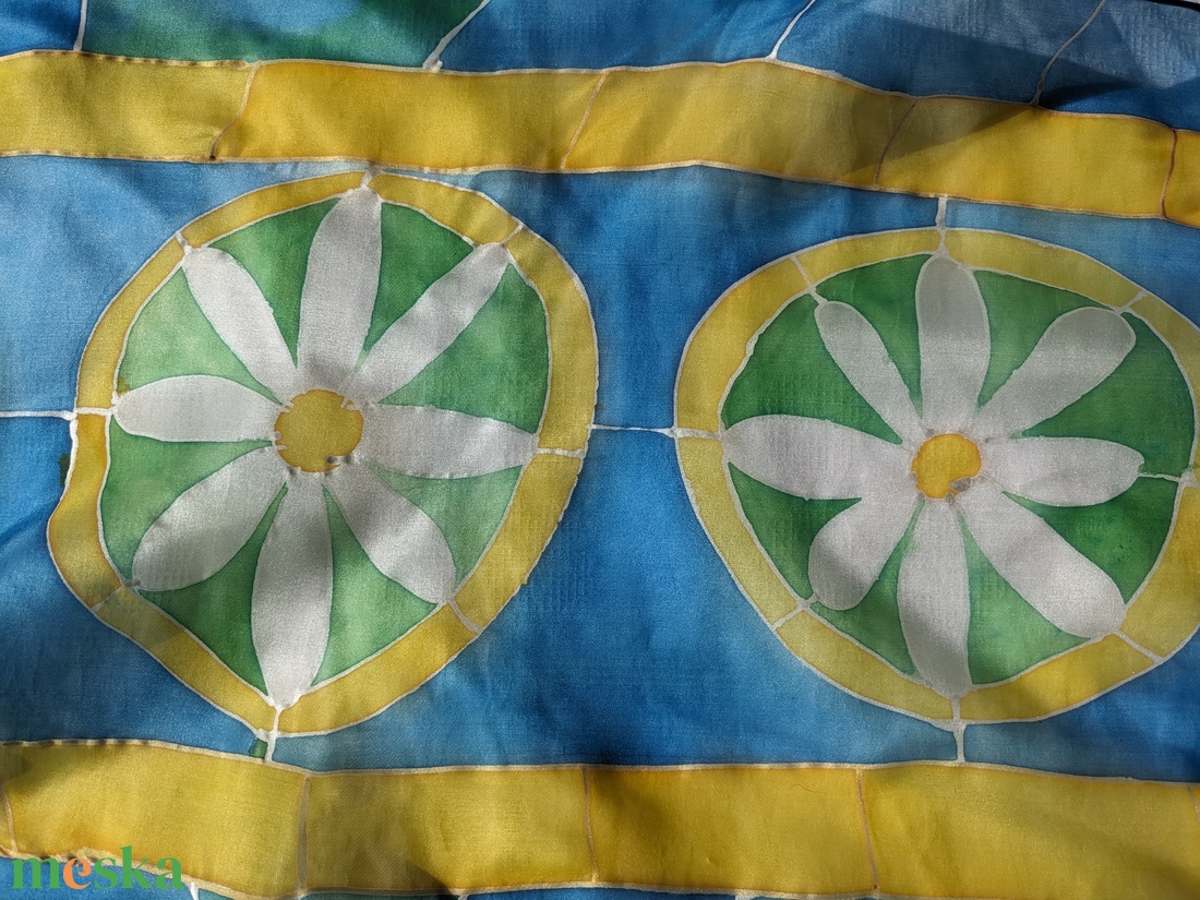 Kézzel festett selyemkendő, selyemsál - Mezopotamia ornamentika - ruha & divat - sál, sapka, kendő - sál - Meska.hu Kézzel festett selyemkendő, selyemsál - Mezopotamia ornamentika - ruha & divat - sál, sapka, kendő - sál - Meska.hu