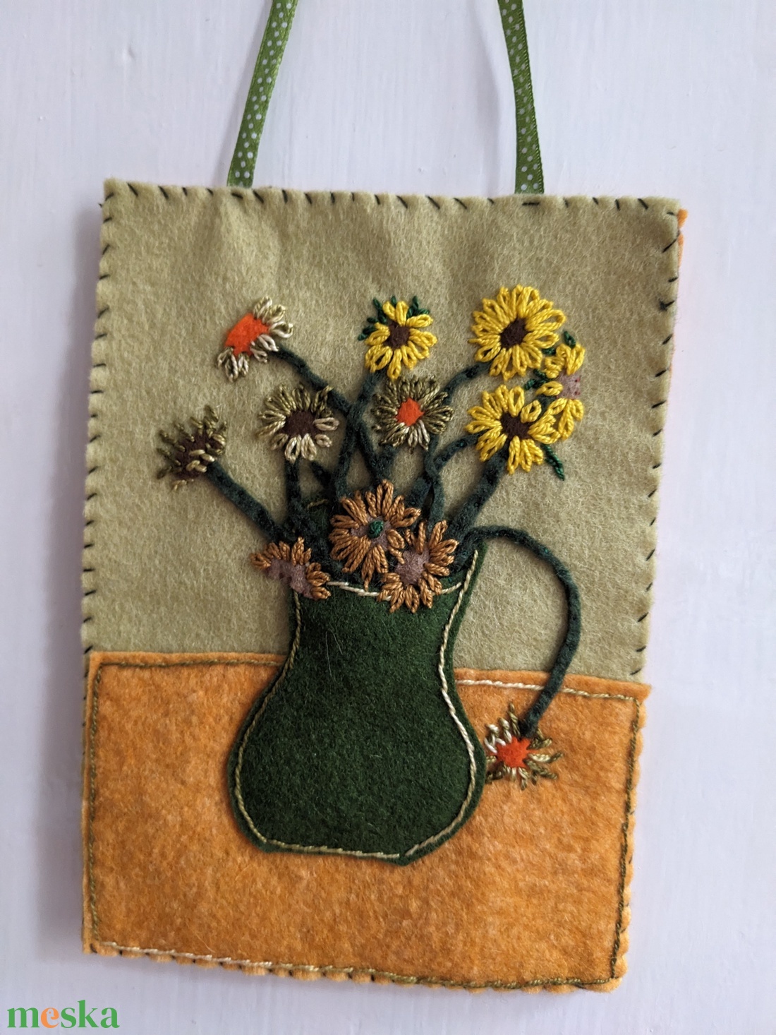 Filc kép - Napraforgók, Van Gogh nyomán - otthon & életmód - dekoráció - kép & falikép - Meska.hu Filc kép - Napraforgók, Van Gogh nyomán - otthon & életmód - dekoráció - kép & falikép - Meska.hu