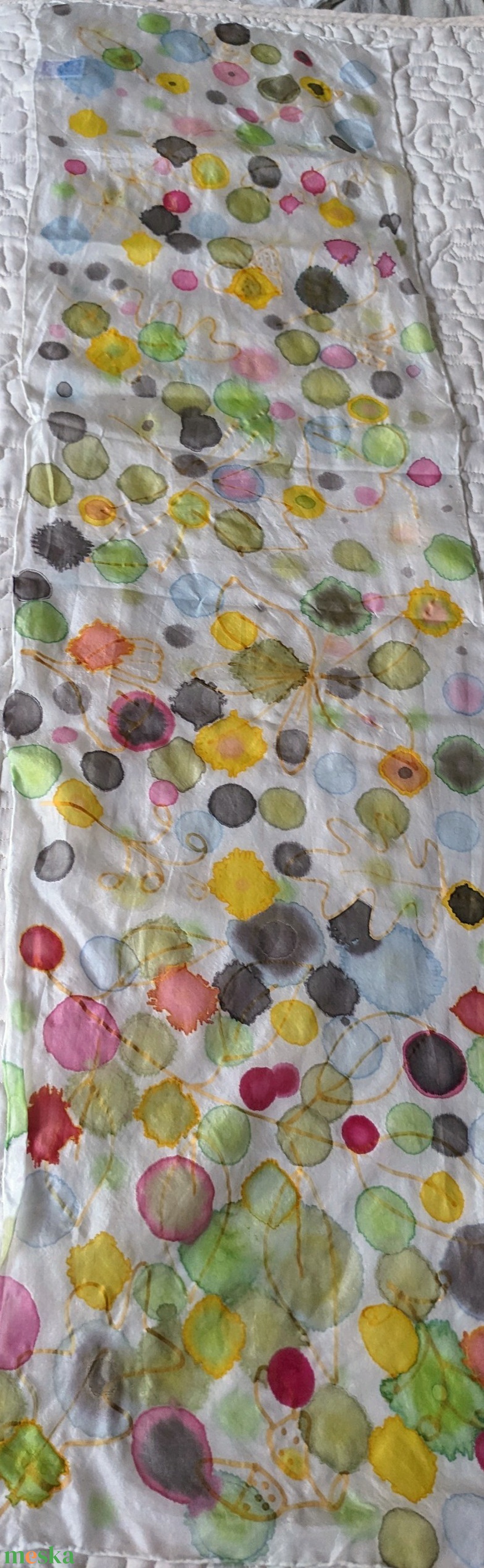 Kézzel festett selyemkendő - Ősz - ruha & divat - sál, sapka, kendő - kendő - Meska.hu