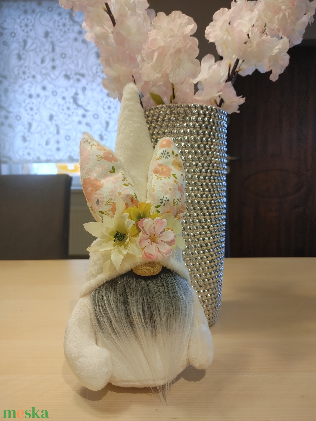 Fehér plüss húsvéti nyúl manó - otthon & életmód - dekoráció - manók - Meska.hu