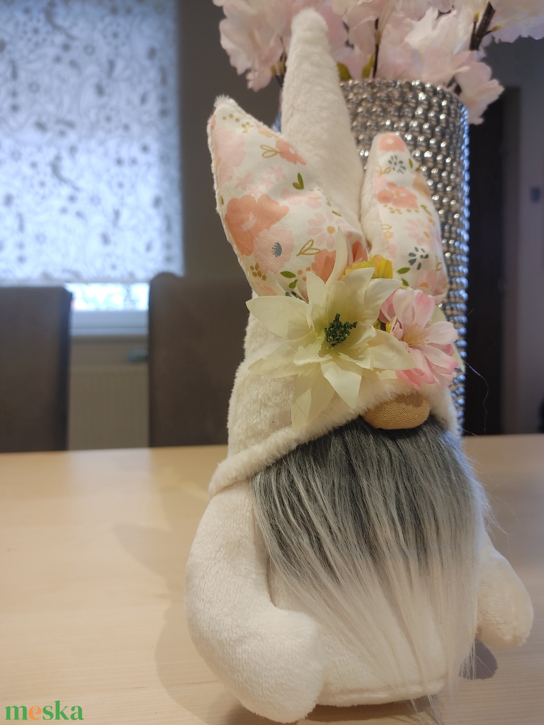 Fehér plüss húsvéti nyúl manó - otthon & életmód - dekoráció - manók - Meska.hu