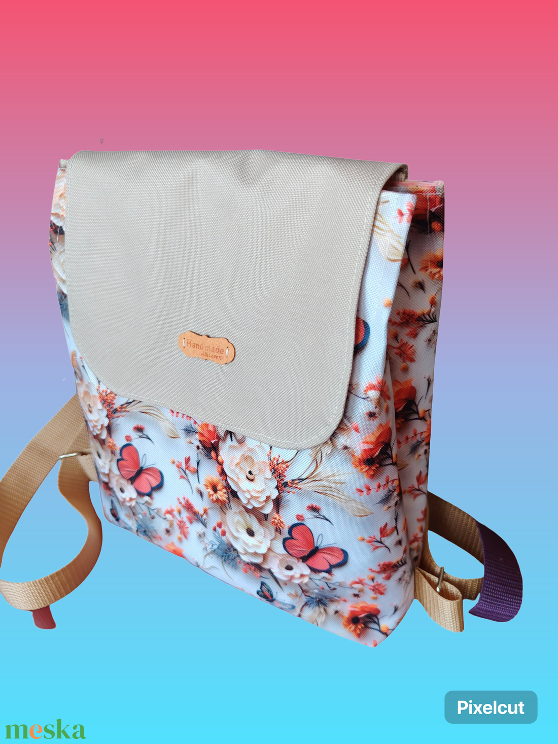 Betty hátizsák narancs - táska & tok - hátizsák - hátizsák - Meska.hu