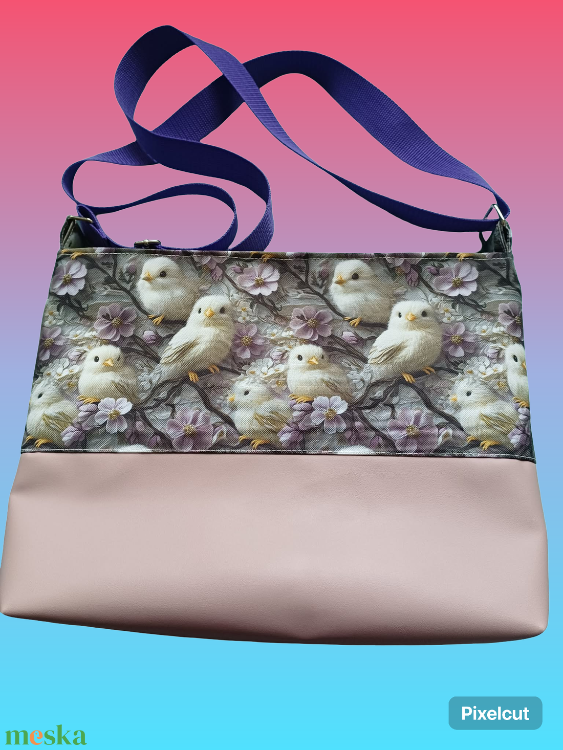 Clara crossbody táska madaras - táska & tok - kézitáska & válltáska - vállon átvethető táska - Meska.hu