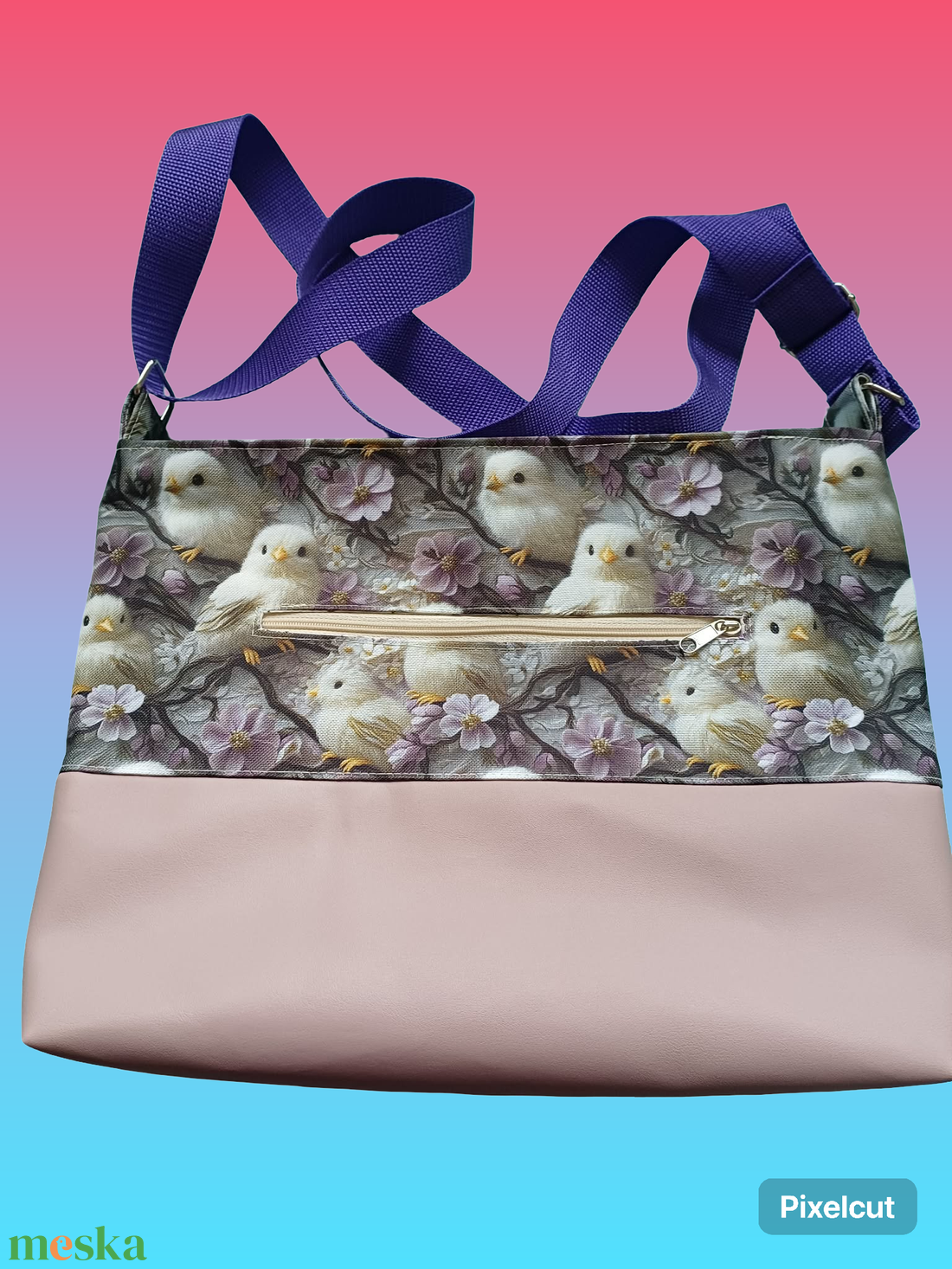 Clara crossbody táska madaras - táska & tok - kézitáska & válltáska - vállon átvethető táska - Meska.hu