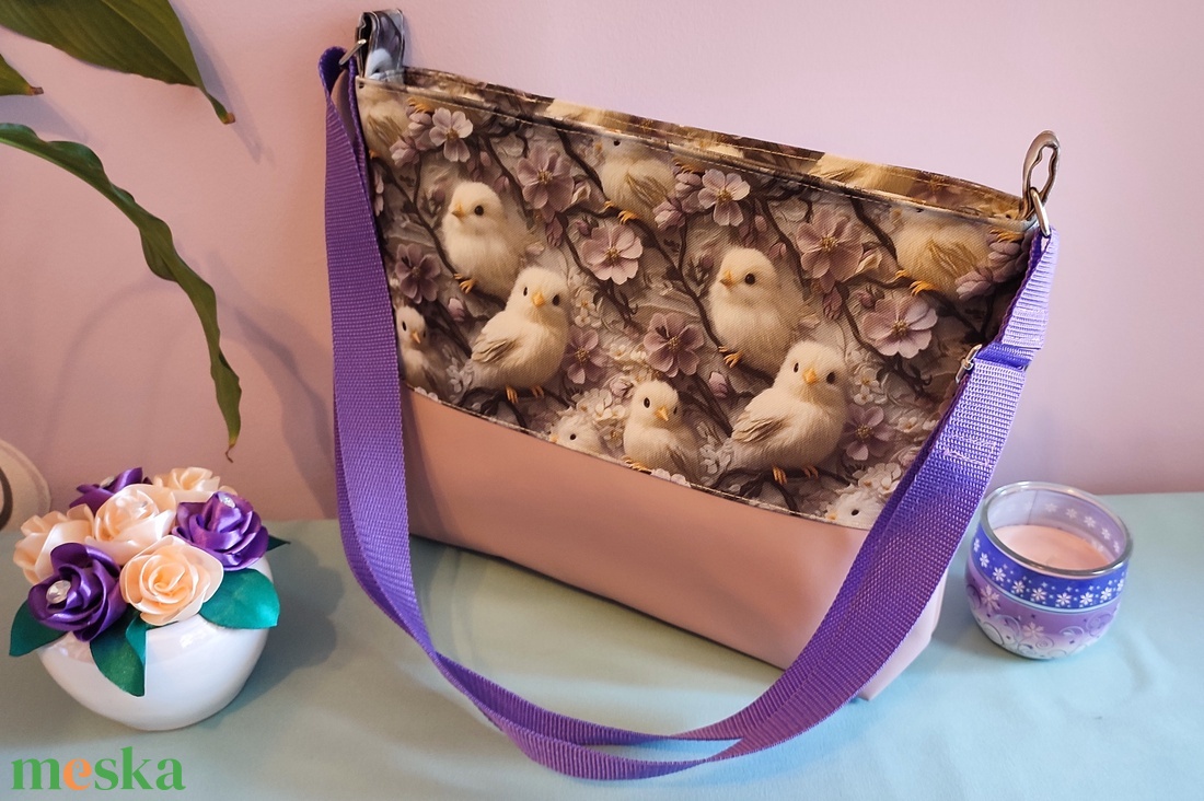 Clara crossbody táska madaras - táska & tok - kézitáska & válltáska - vállon átvethető táska - Meska.hu