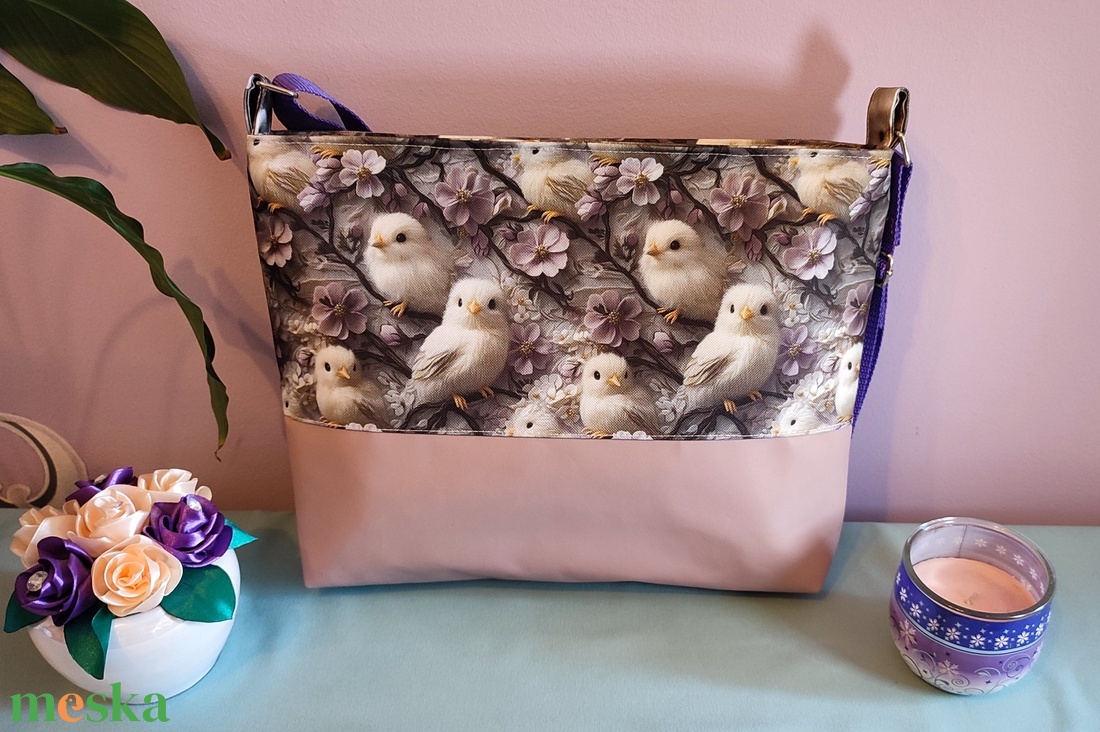 Clara crossbody táska madaras - táska & tok - kézitáska & válltáska - vállon átvethető táska - Meska.hu