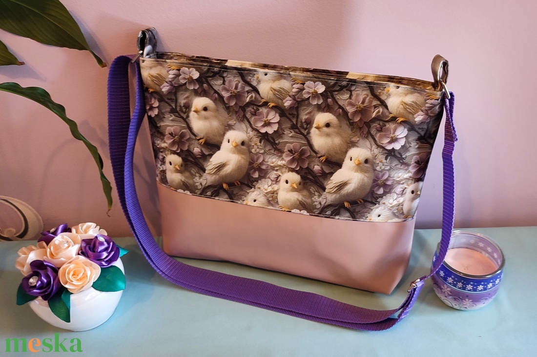 Clara crossbody táska madaras - táska & tok - kézitáska & válltáska - vállon átvethető táska - Meska.hu