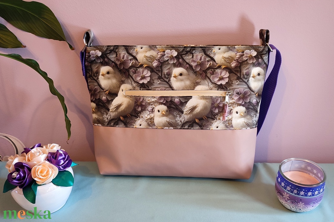 Clara crossbody táska madaras - táska & tok - kézitáska & válltáska - vállon átvethető táska - Meska.hu