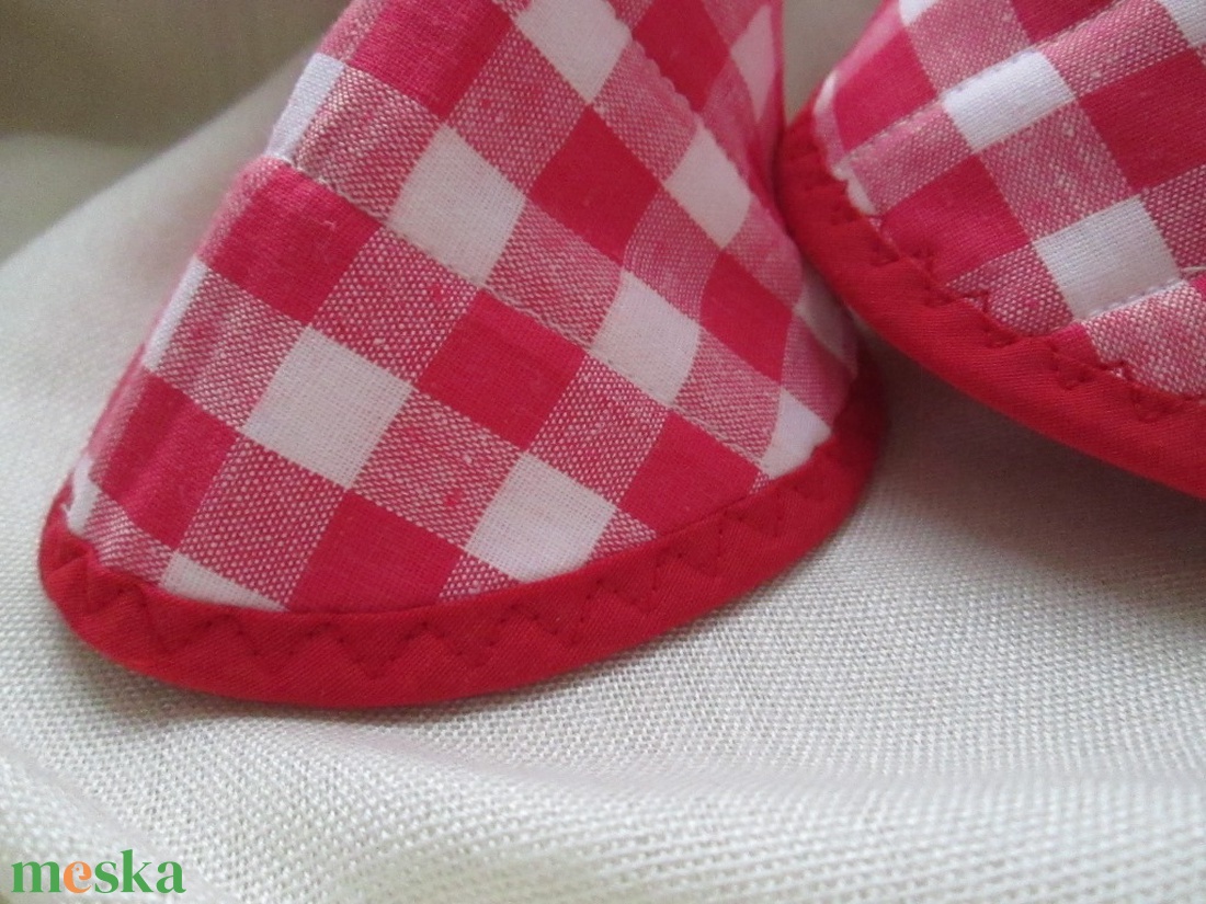 Edényfogó, fedőfogó, fülfogó -  piros-fehér kockás (2 db) - otthon & életmód - konyhafelszerelés, tálalás - Meska.hu