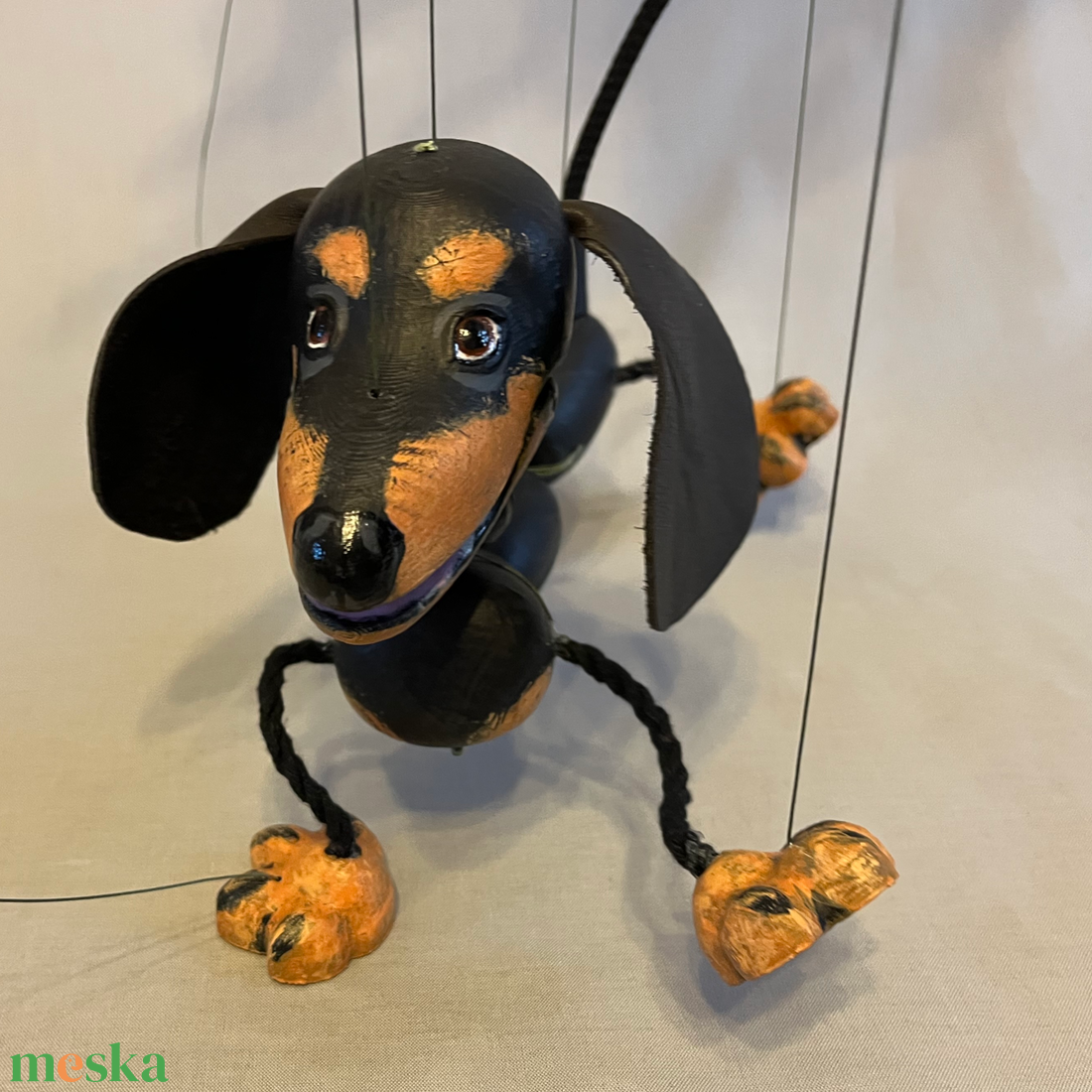 Marionett tacskó kutya - játék & sport - bábok - marionett - Meska.hu