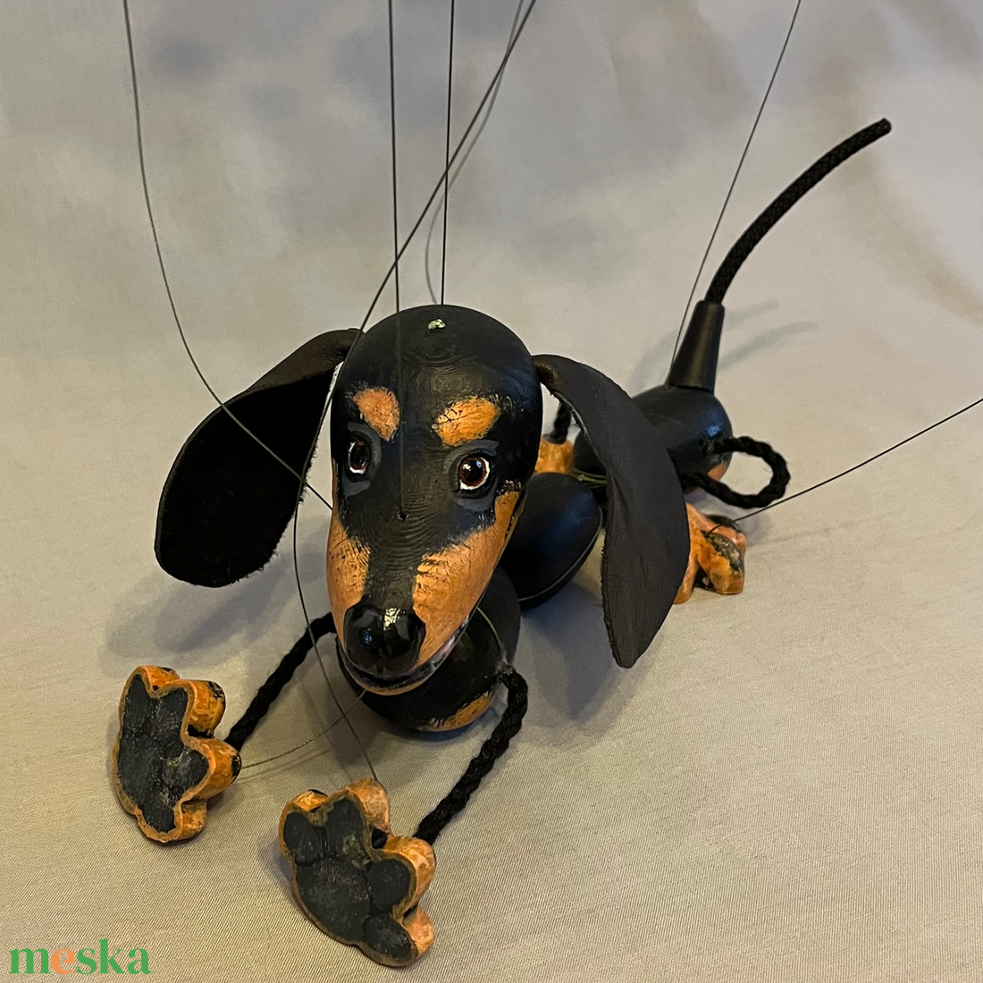 Marionett tacskó kutya - játék & sport - bábok - marionett - Meska.hu