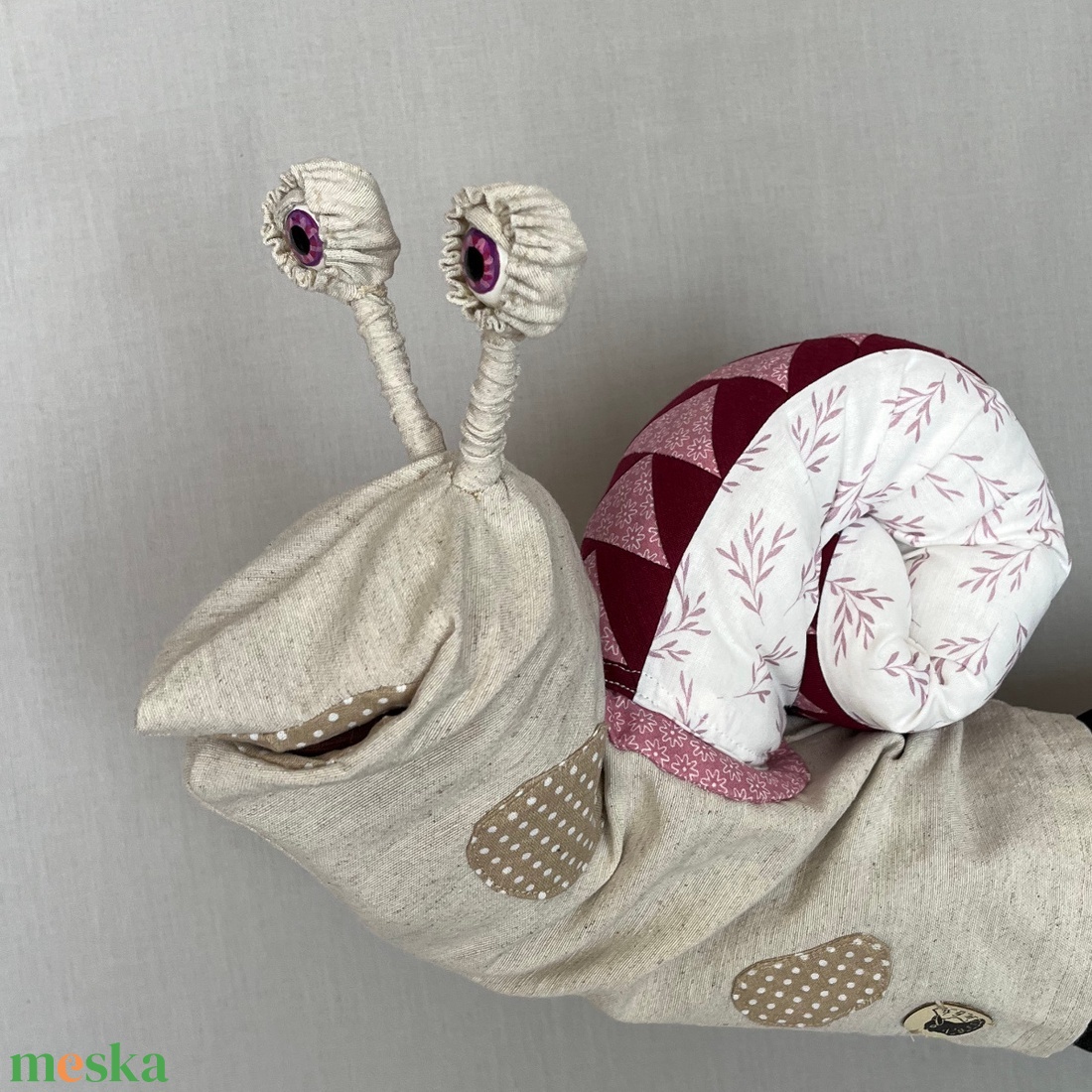 Csodacsiga báb - Rózsaszín - játék & sport - bábok - kesztyűbáb - Meska.hu