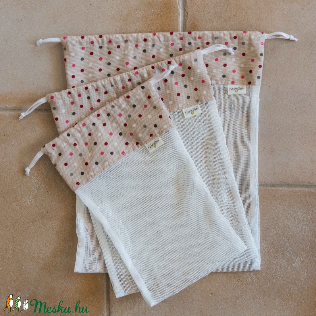 Textil zacskó csomag - S,M,L - Színes pöttyös - - Meska.hu Textil zacskó csomag - S,M,L - Színes pöttyös - - Meska.hu