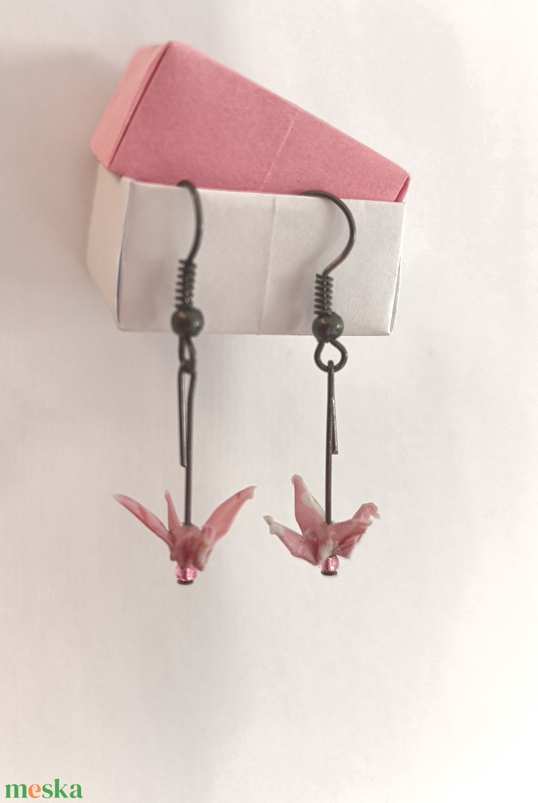 Origami daru fülbevaló - ékszer - fülbevaló - lógó fülbevaló - Meska.hu