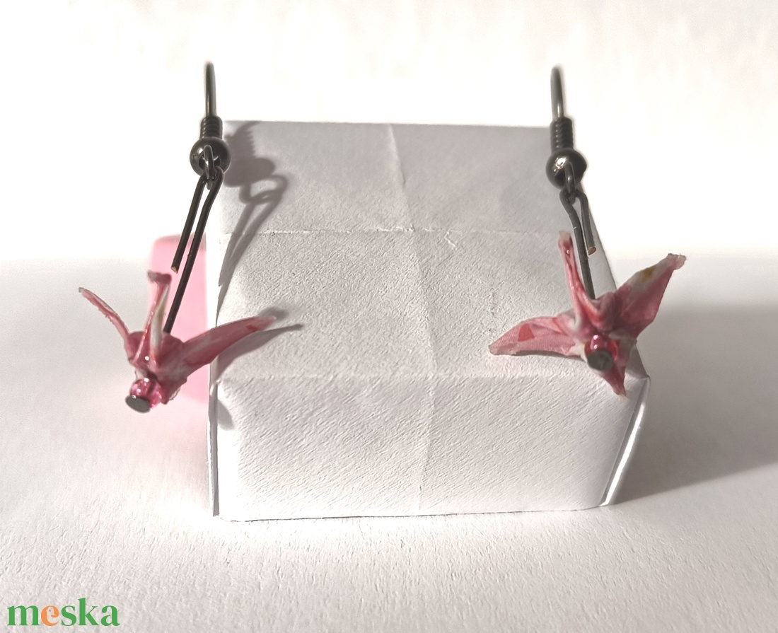 Origami daru fülbevaló - ékszer - fülbevaló - lógó fülbevaló - Meska.hu