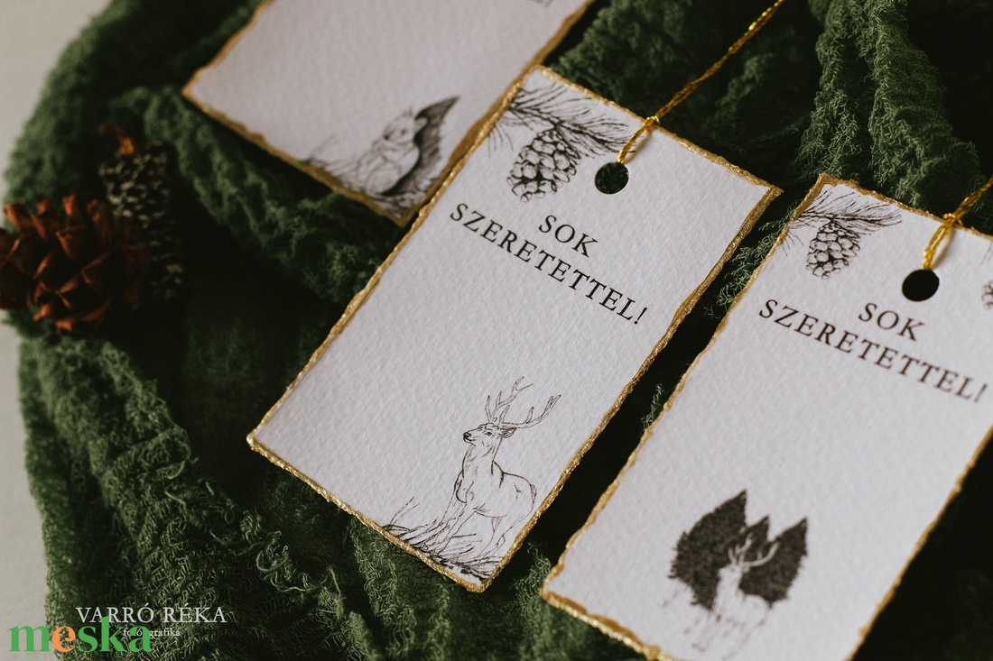 Rajzolt ajándékkísérő kártyacsomag - karácsony - karácsonyi ajándékozás - karácsonyi képeslap, üdvözlőlap, ajándékkísérő - Meska.hu