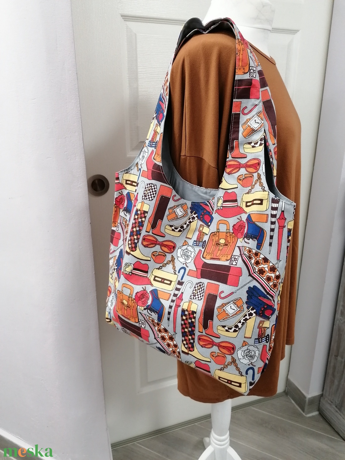 Rerto mintás válltáska - táska & tok - bevásárlás & shopper táska - shopper, textiltáska, szatyor - Meska.hu