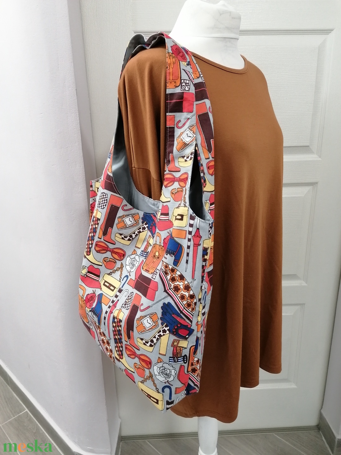 Rerto mintás válltáska - táska & tok - bevásárlás & shopper táska - shopper, textiltáska, szatyor - Meska.hu