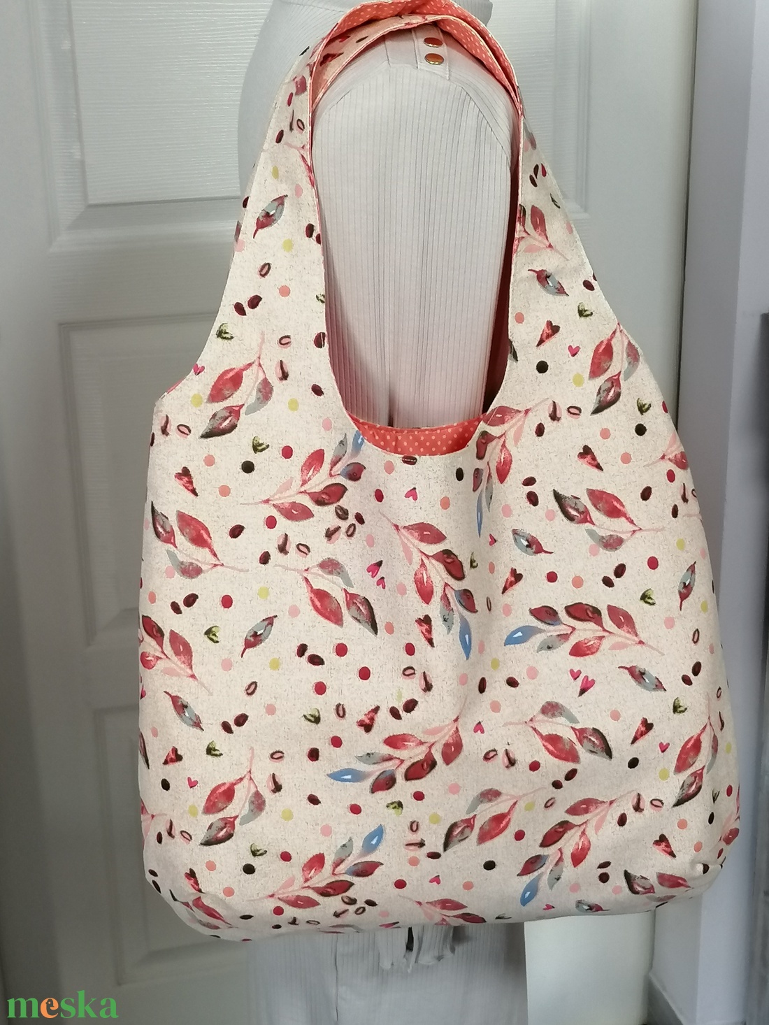 Színes levélmintás válltáska - táska & tok - bevásárlás & shopper táska - shopper, textiltáska, szatyor - Meska.hu Színes levélmintás válltáska - táska & tok - bevásárlás & shopper táska - shopper, textiltáska, szatyor - Meska.hu