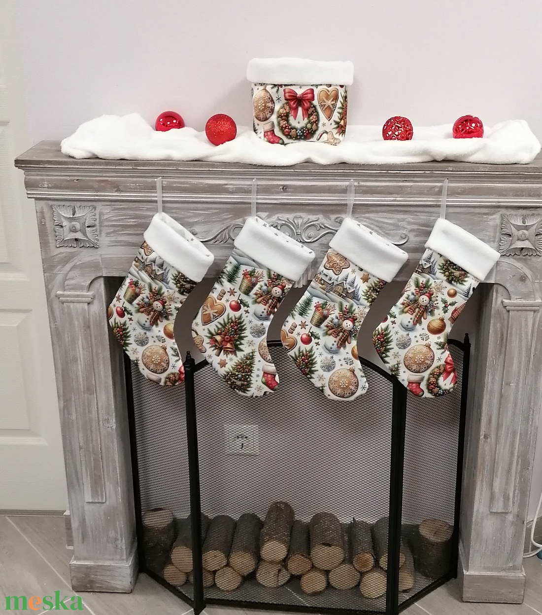 Karácsonyi,mikulás csizma - karácsony - karácsonyi lakásdekoráció - karácsonyi lakásdíszek - Meska.hu