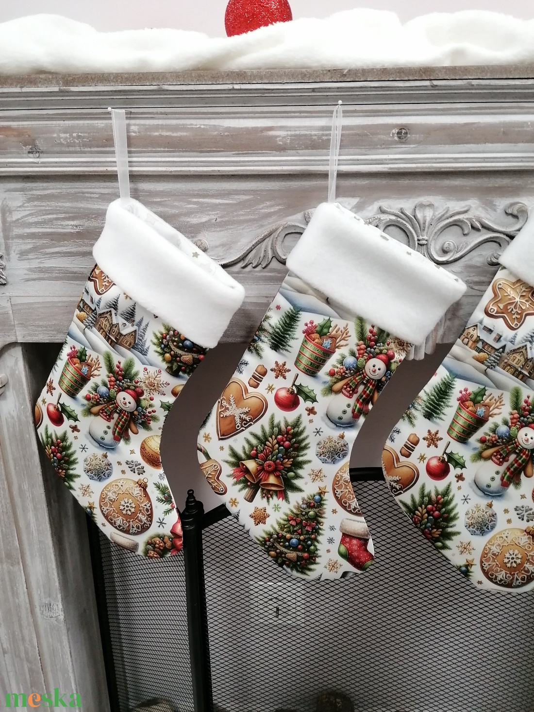 Karácsonyi,mikulás csizma - karácsony - karácsonyi lakásdekoráció - karácsonyi lakásdíszek - Meska.hu