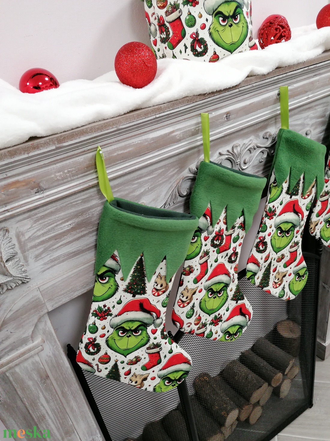 Grincses karácsonyi csizma - karácsony - karácsonyi lakásdekoráció - karácsonyi lakásdíszek - Meska.hu