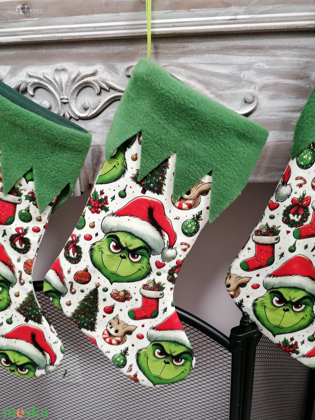 Grincses karácsonyi csizma - karácsony - karácsonyi lakásdekoráció - karácsonyi lakásdíszek - Meska.hu