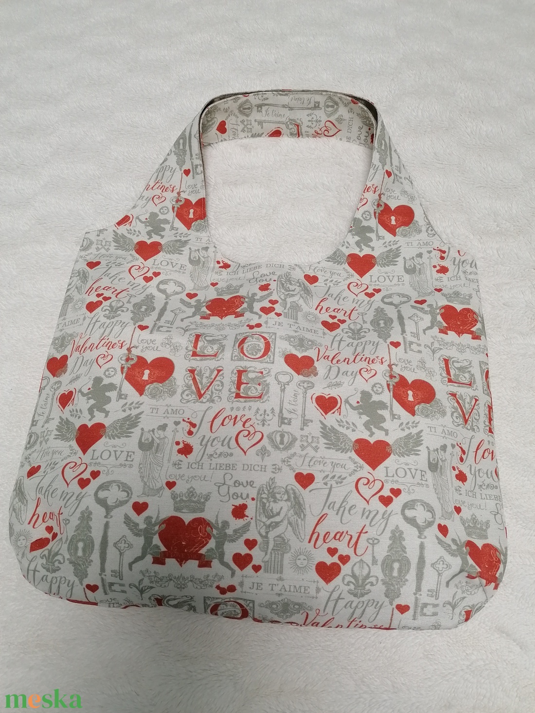 Válltáska Valentin napra - táska & tok - bevásárlás & shopper táska - shopper, textiltáska, szatyor - Meska.hu