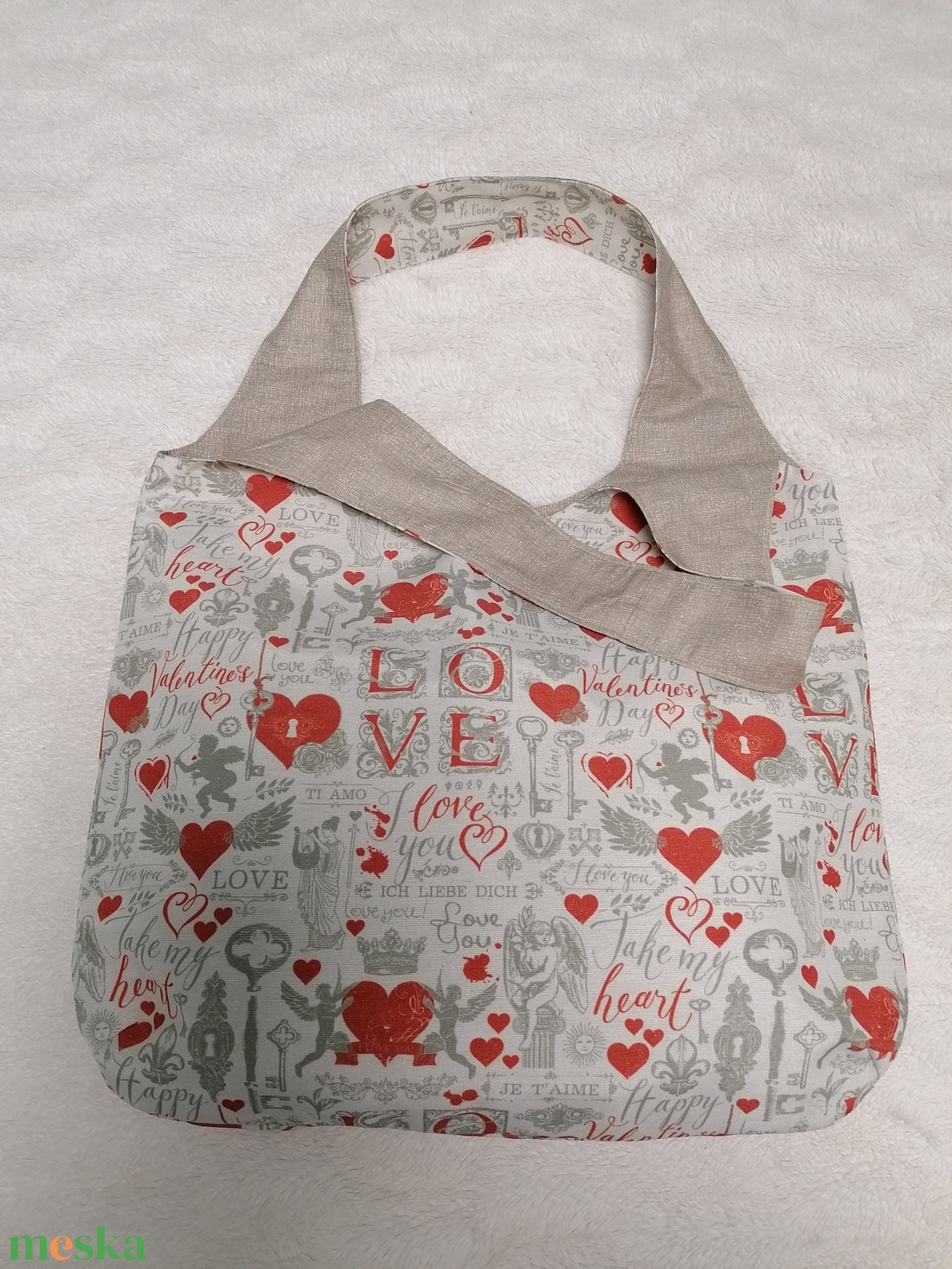 Válltáska Valentin napra - táska & tok - bevásárlás & shopper táska - shopper, textiltáska, szatyor - Meska.hu