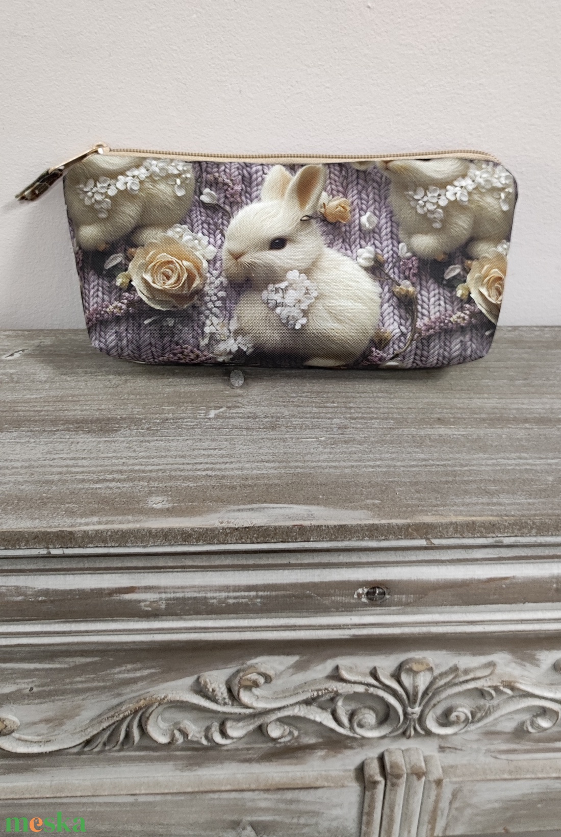 Nyuszis tolltartó - otthon & életmód - papír, írószer - tolltartó & ceruzatekercs - Meska.hu