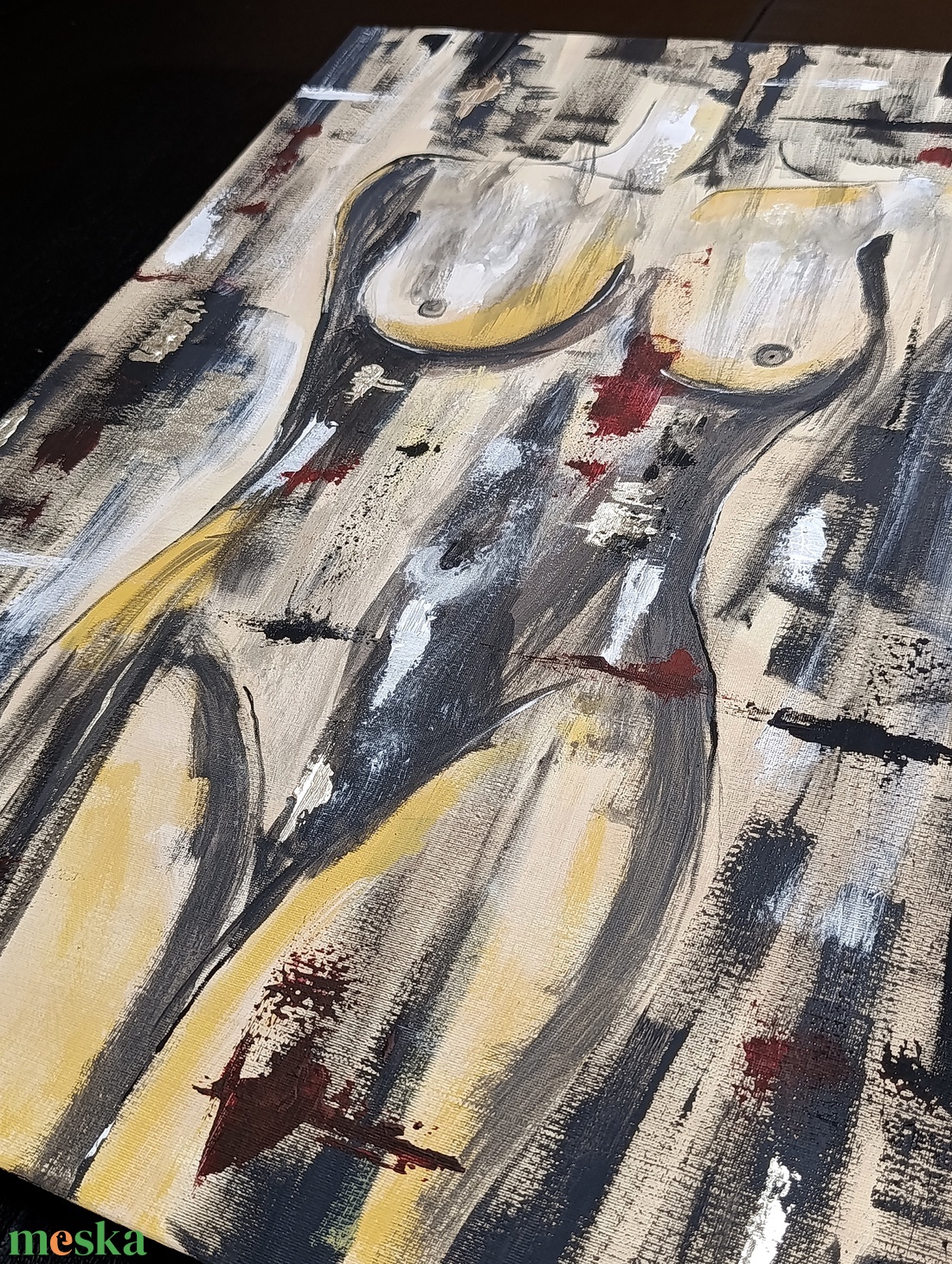 A nő � 50x70 cm-es egyedi absztrakt női akt festmény - művészet - festmény - akril - Meska.hu