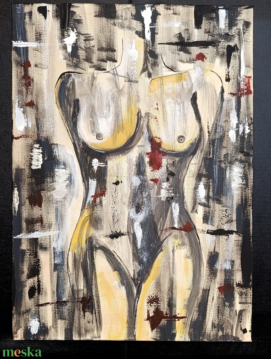 A nő � 50x70 cm-es egyedi absztrakt női akt festmény - művészet - festmény - akril - Meska.hu