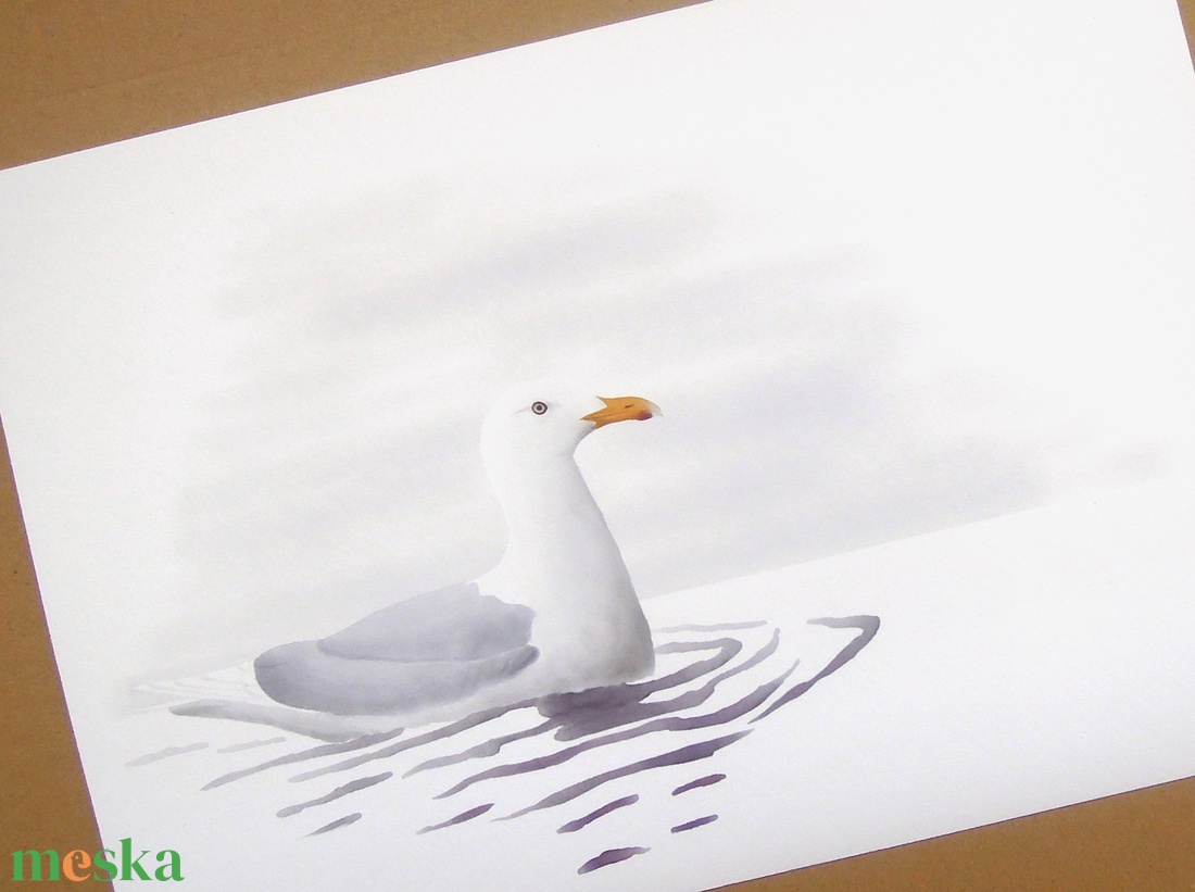 Öreg nászruhás jeges sirály A4 giclée művészeti nyomat - otthon & életmód - dekoráció - kép & falikép - kép & falikép - Meska.hu