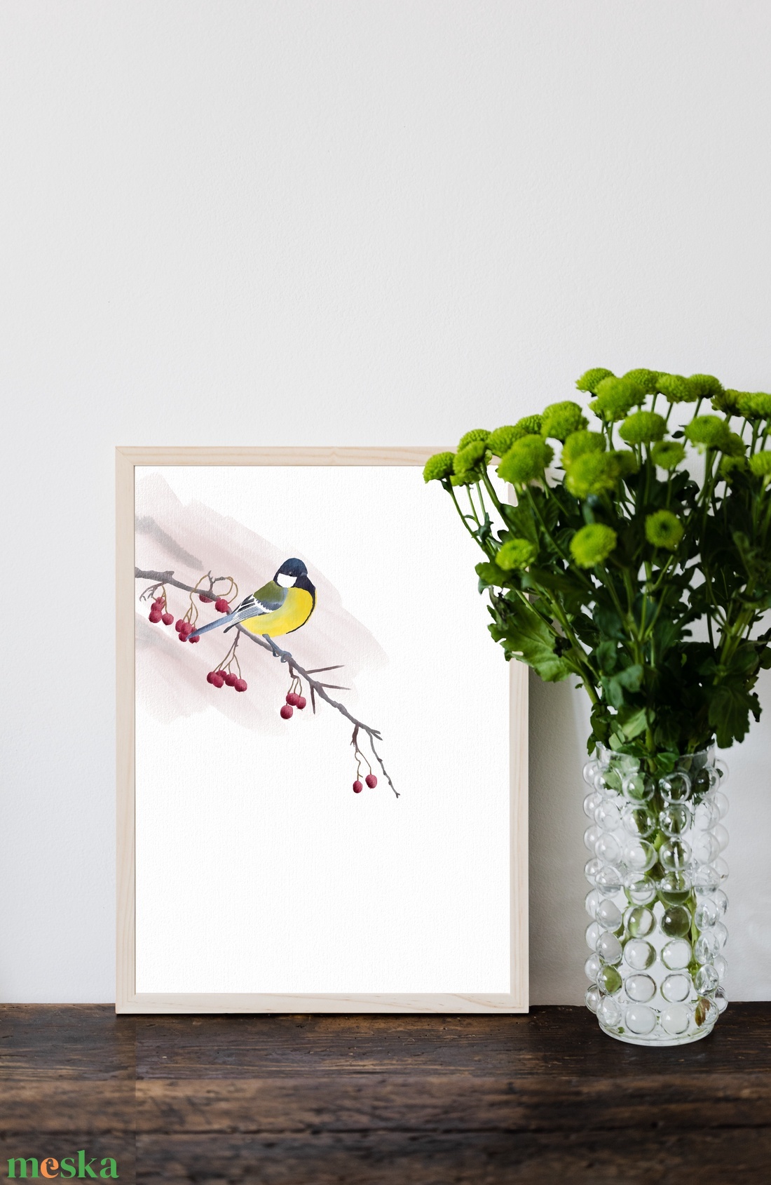 Széncinege - Limitált példányszámú A4 giclée művészeti nyomat - otthon & életmód - dekoráció - kép & falikép - kép & falikép - Meska.hu