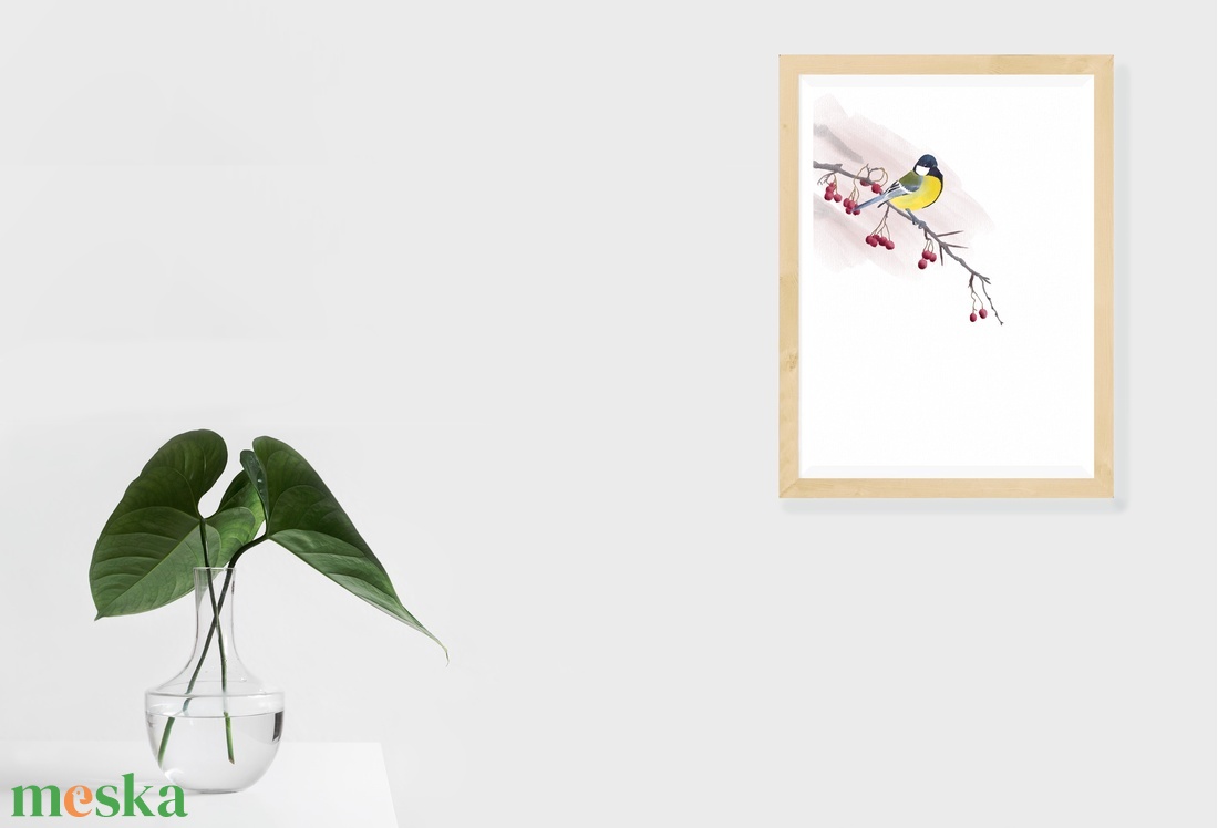 Széncinege - Limitált példányszámú A4 giclée művészeti nyomat - otthon & életmód - dekoráció - kép & falikép - kép & falikép - Meska.hu