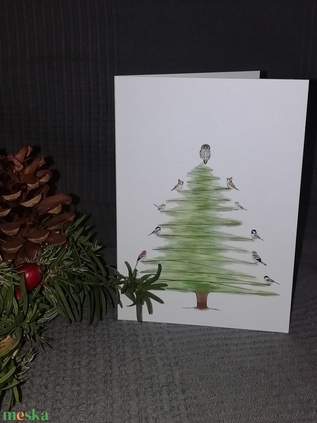 Madaras karácsonyi üdvözlőlapok (4 darabos szett) - otthon & életmód - papír, írószer - ajándékozás kellékei - képeslap, üdvözlőlap - Meska.hu