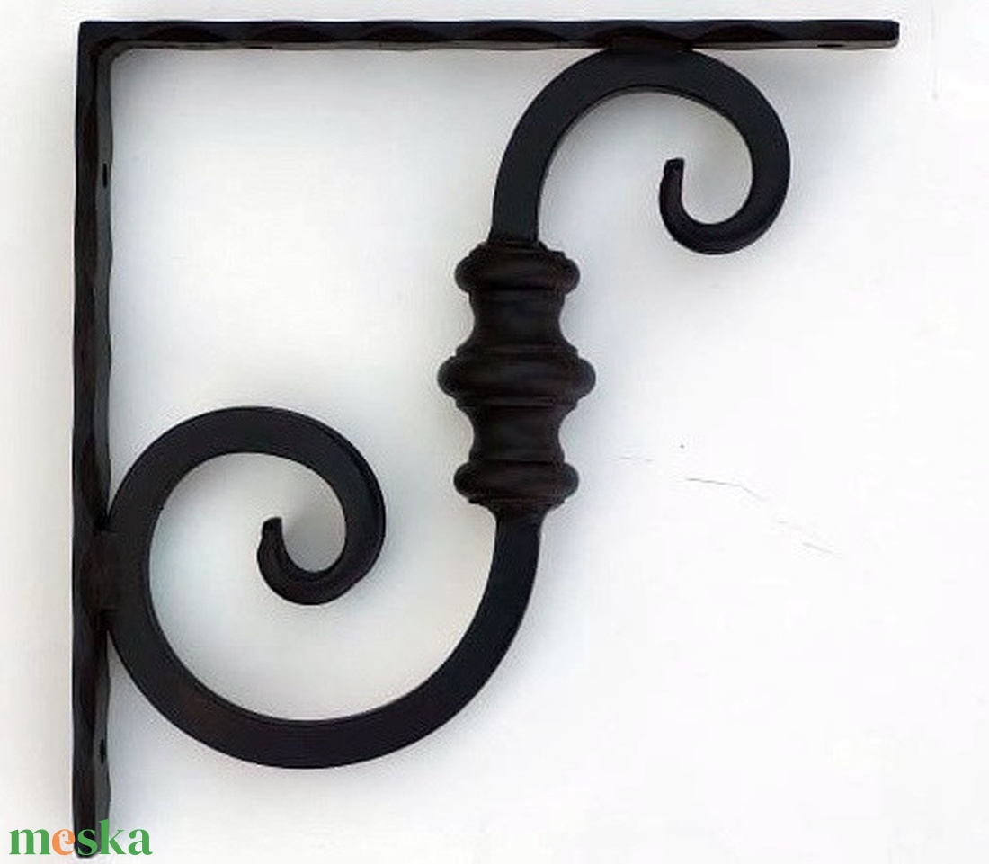 Kovácsoltvas polctartó - 210x210 mm - otthon & életmód - bútor - polc - Meska.hu