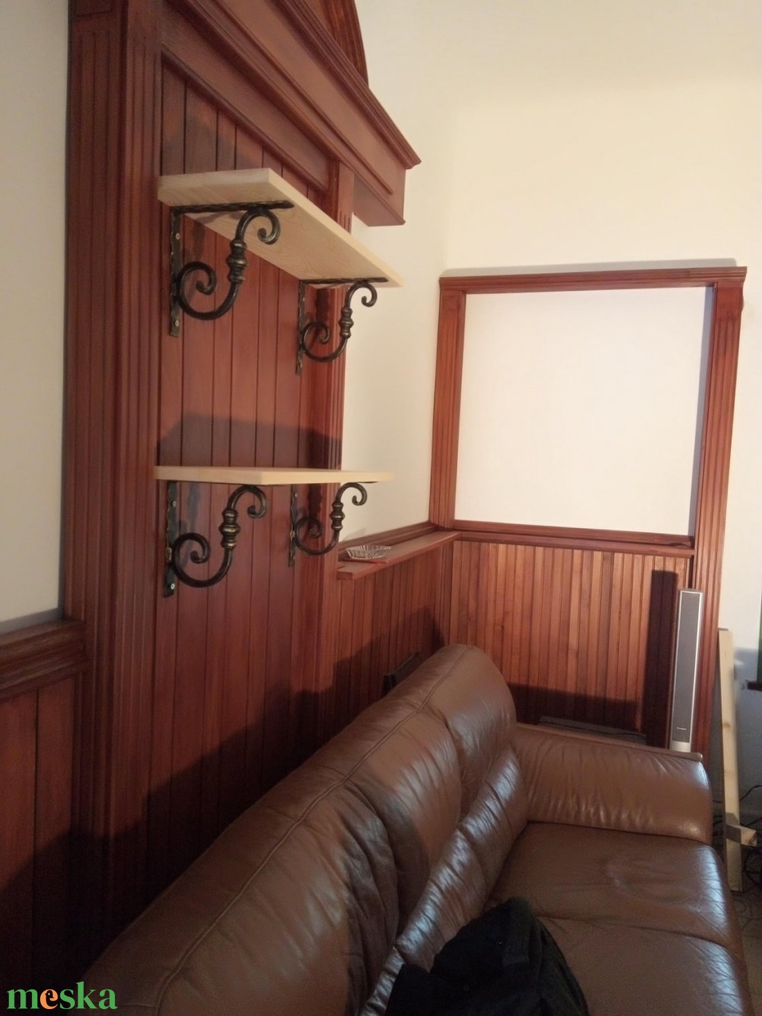 Kovácsoltvas polctartó - 210x210 mm - réz antik - otthon & életmód - bútor - polc - Meska.hu
